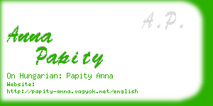 anna papity business card